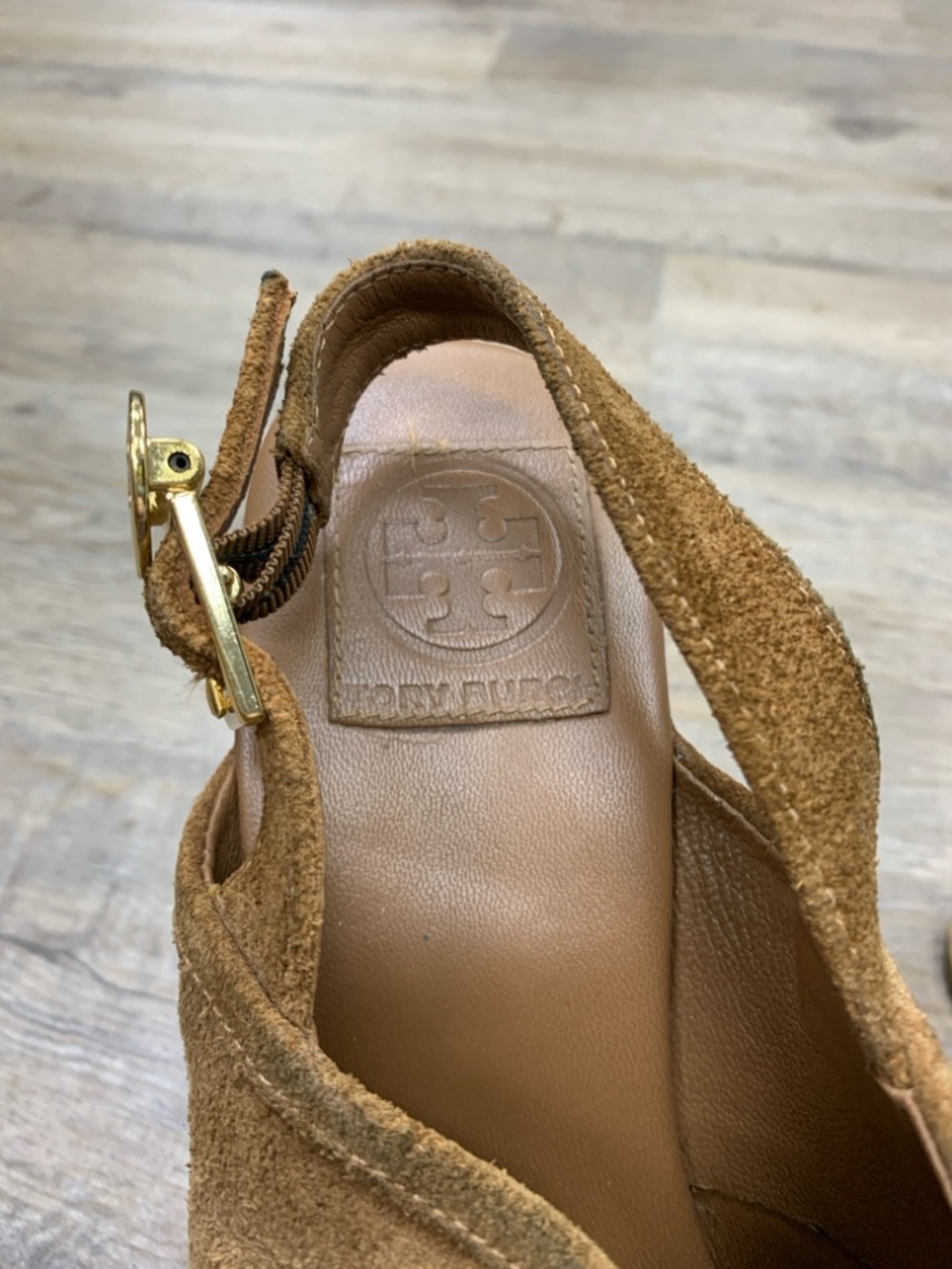 Tory Burch Brown Suede Slingback Platform Clogs New With Tags - Picture 2 of 6
